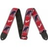 Sangle Pour Guitare Et Basse FENDER Red Strap White Logo - Macca Music