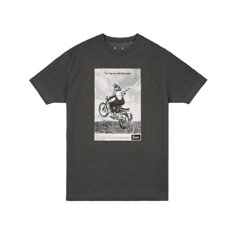 Fender T-Shirt Vintage Motorcycle Rider - Macca Music -